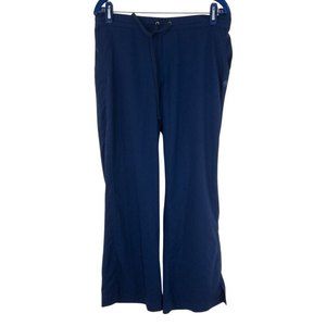 Healing Hands Purple Label Petite Scrub‎ Pants Wide Leg Navy Blue Size L 31x27.5